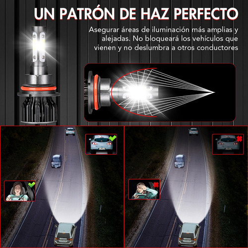 1 Par , 6000k , Kit De Faros Led 9007 9004 Luz Alta Y Baja Foto 7