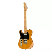 Guitarra Eléctrica Harley Benton Vintage Series Te-52 Telecaster De Fresno Natural Brillante Con Diapasón De Arce