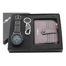 Reloj Hombre Tarjetero Y Llavero, Set De Regalo