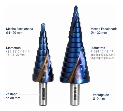 Mecha Escalonada Cobalto 4 A 20 Mm Bremen Werklinie 8805