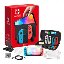 Nintendo Switch Oled 64gb Neón Más Kit Accesorios 22 En 1