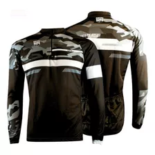 Camisa Ciclismo Manga Longa Force Para Andar Bicicleta Uv50+