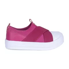 Tenis Infantil Feminino Slip On Menina Elástico Preto Rosa