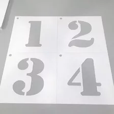 Stencil Letras E Números 15cm Altura 36 Peças Alfanumérico