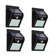 Kit 4 Luminária 30 Led Sensor De Presença Arandela Luz Solar