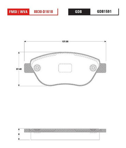 Balata Delantera Low Trw Fiat Panda 1.2 4x4 2009 Foto 2