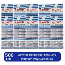 Lâmina De Barbear Lord Platinum Navalhas 500un 10 Cartelas