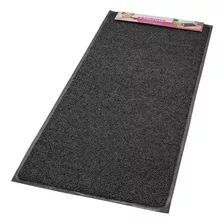 Alfombra De Baño Goma Negra Antideslizante Grande Sanremo Color Negro San Remo