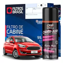 Kit Filtro De Ar Condicionado Cabine + Higienizador Carro Novo - Ford Novo Ka 1.0 E 1.5 2014 2015 2016 2017 2018 2019