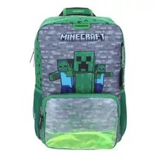 Mochila Grande Chenson Minecraft Primaria Zeep Mc65628-g Color Verde