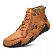 Hombres Casual Zapatos De Cuero De Lujo Calcetines De Tobill