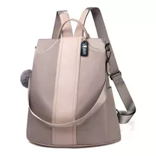 Mochila Impermeable Antirrobo Para Mujeres, Nylon, Casual Color Beige