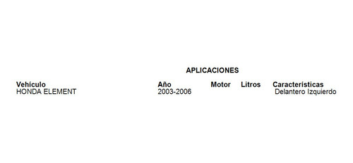 Amortiguador Delantero Izquierdo Honda Element 2004 Fcs Foto 5