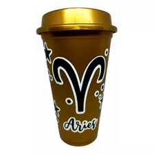 Vaso Para Café Tipo Starbucks 16oz Dorado Aries