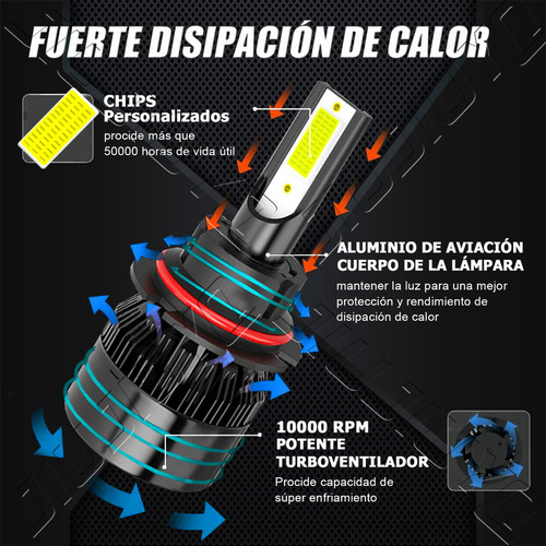 Kit Faros Luz Led 9007 14000lm Para Dodge Haz Alta/baja Foto 5