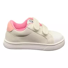 Zapatilla Niña Pu Blanco Rosa Urbana Un Pasito A La Vez