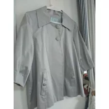 Saco Mujer Verano Gabardina Gris Large