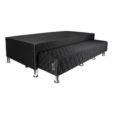 Cama Sommier Box Marinera De 1 Plaza ( 90 X 190 ) Color Negro