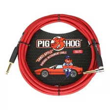 Cable De Instrumento Pig Hog Candy Apple, Rojo, Conector L, 3 M