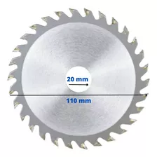 Disco C/24 Dentes Lamina Serra Circular Madeira 110mm X 20mm Cor Cinza