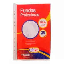 Funda Protectora De Hoja Tamaño Oficio Transparente 100 Unid