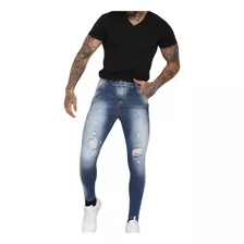 Calça Masculina Jeans Skinny Lycra Estica Elastano 