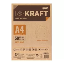 Papel Especial Kraft 120g A4 50 Fls Para Impressão