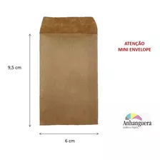 100 Mini Envelopes Kraft Med. 6 Cm Largura X 9,5 Cm Comp.