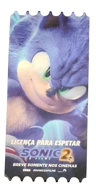 Ingresso Colecionável Sonic 2 Cinemark Cartonado