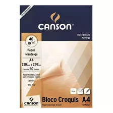 Bloco Canson Croquis Manteiga A4 40g/m² 50 Folhas
