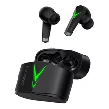 Audífonos In-ear Gamer Inalámbricos Lenovo Livepods Lp6 Negro Con Luz Verde Led