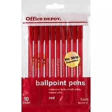 Bolígrafo - Bolígrafos No Skip, Rojo (10 Unidades)