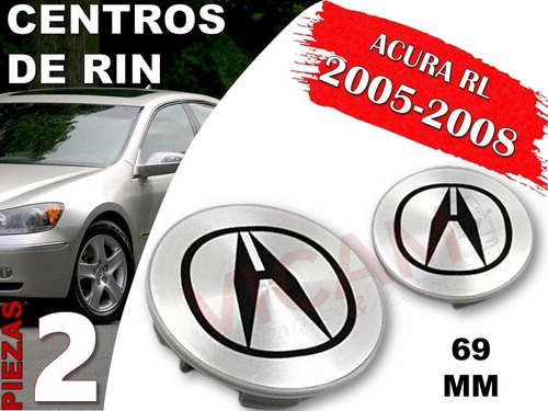 Par De Centros De Rin Acura Rl 2005-2008 69 Mm (gris) Foto 2