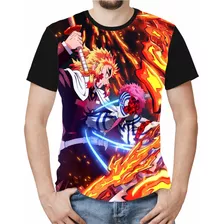 Camiseta/camisa Anime Demon Slayer Rengoku E Akaza