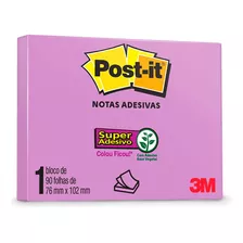 Bloco De Notas Post It Grande Roxo Autoadesivo 90 Folhas