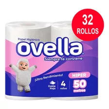 Papel Higiénico Ovella Hiper - 50 Mts. Doble Hoja 32 Rollos 