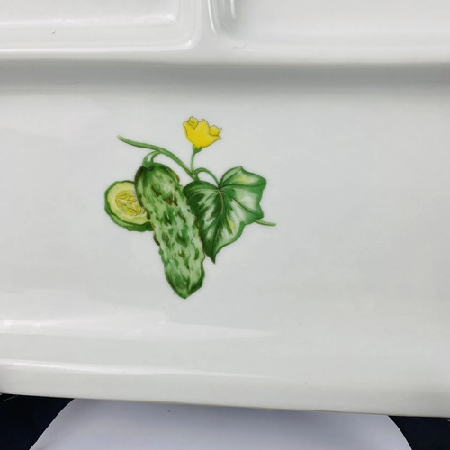 Travessa Petisqueira Vintage Steatita Com Divisórias 28cm Branco 5