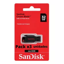 Pack X 3 Pendrive Sandisk 32 Gb Pen Usb Somos Mayoristas