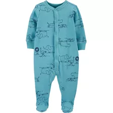 Macacão Pijama Azul Animais Carters