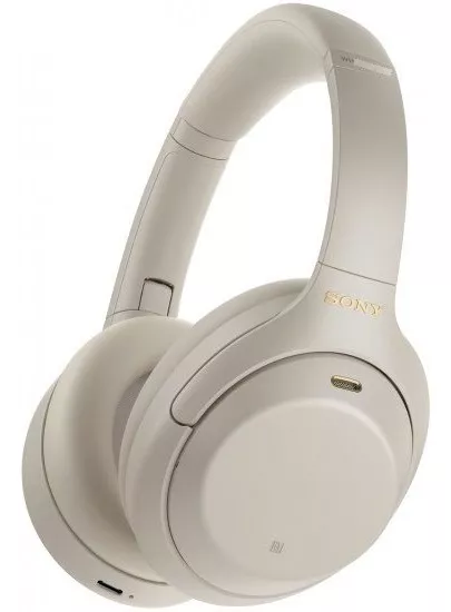 Sony Silver Wireless Noise Canceling Over-ear Headphones 
