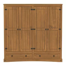 Ropero 4 Puertas 2 Cajones - Madera M - Dormitorio - Lcm Color Roble