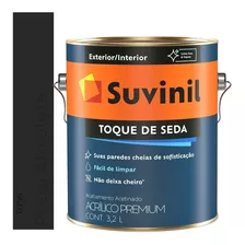 Tinta P/ Parede Acetinada 3,2l Suvinil Preto Absoluto