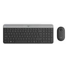 Kit De Teclado Y Mouse Inalámbrico Logitech Mk470 Español De Color Negro