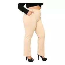 Kit4 Calça Pantalona Feminina Plus Size Social De Neoprene 