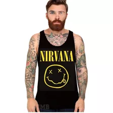 Camiseta Regata Da Banda Nirvana Camisa Rock Grunge Punk