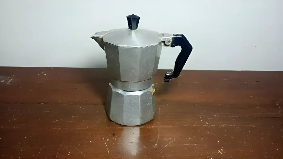 Vintage Cafetera Italiana Moka Plateado