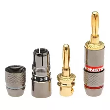 2 Conectores Audio Monster Plug Tipo Banana Chapada En Oro