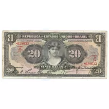 Brasil - R-185, 20 Mil Réis, 1927, Autografada, Série 7, Sob