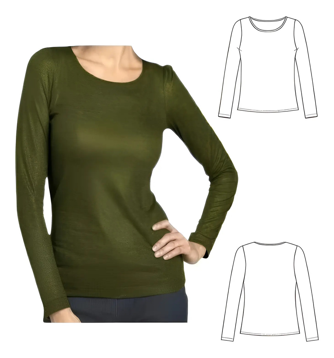 Moldería Textil Unicose - Remera Basica Mujer 0961