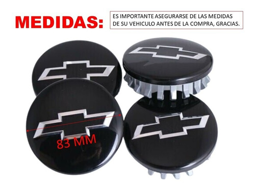 Kit De 4 Centros De Rin Chevrolet Silverado 14-21 83 Mm Foto 3